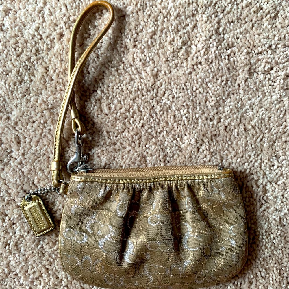 Gold Coach Wristlet